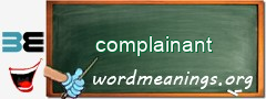 WordMeaning blackboard for complainant